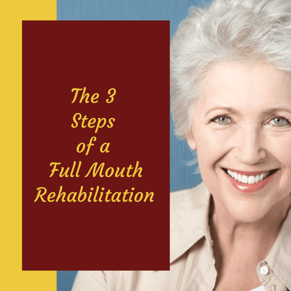 Info graph of The 3 Steps of a Full Mouth Rehabilitation