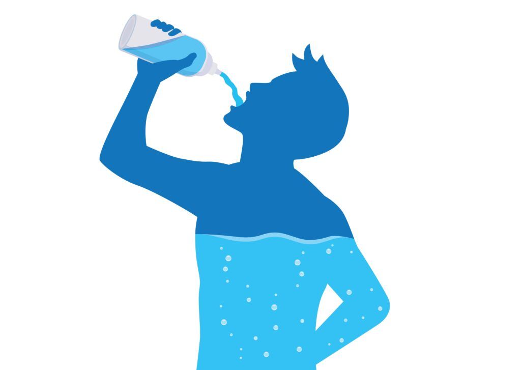 person outline drinking water